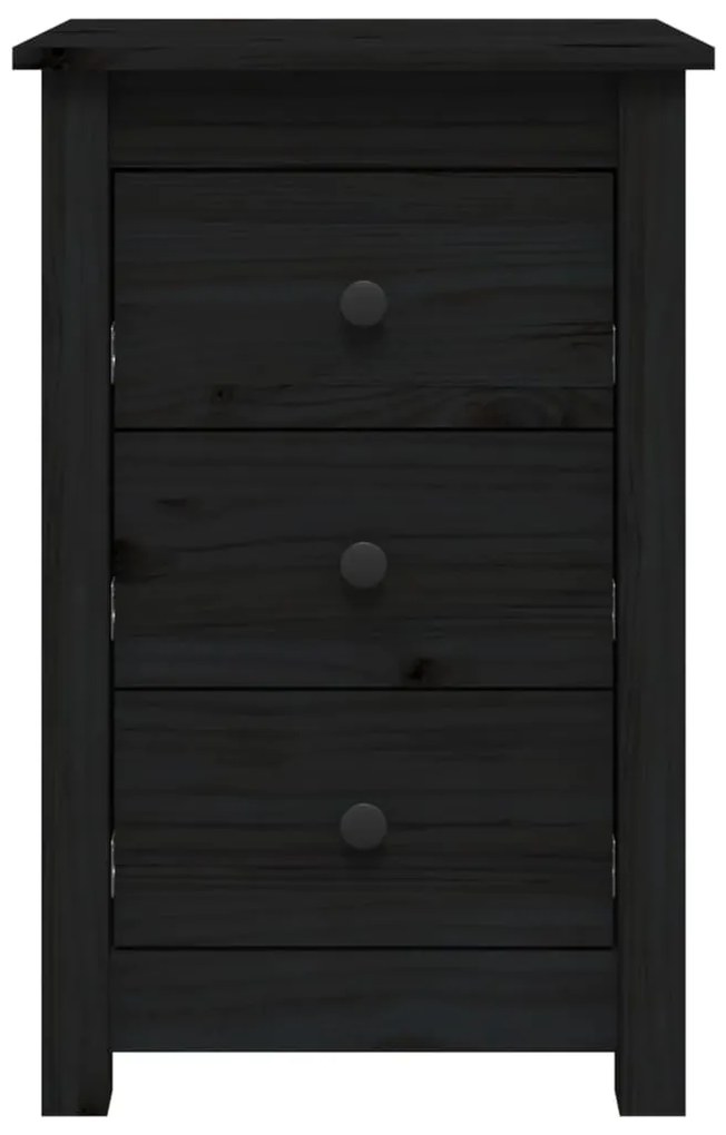 Mesa de cabeceira 40x35x61,5 cm madeira de pinho maciça preto