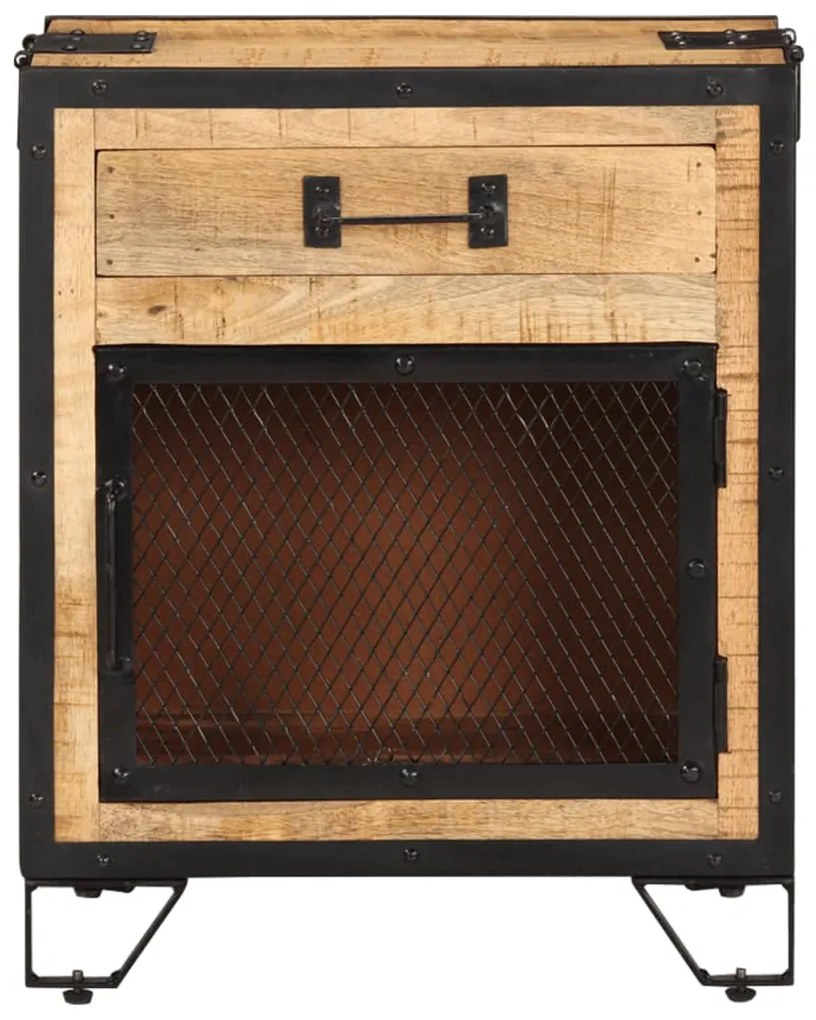 Mesa de cabeceira 43x30x51 cm madeira mangueira áspera maciça