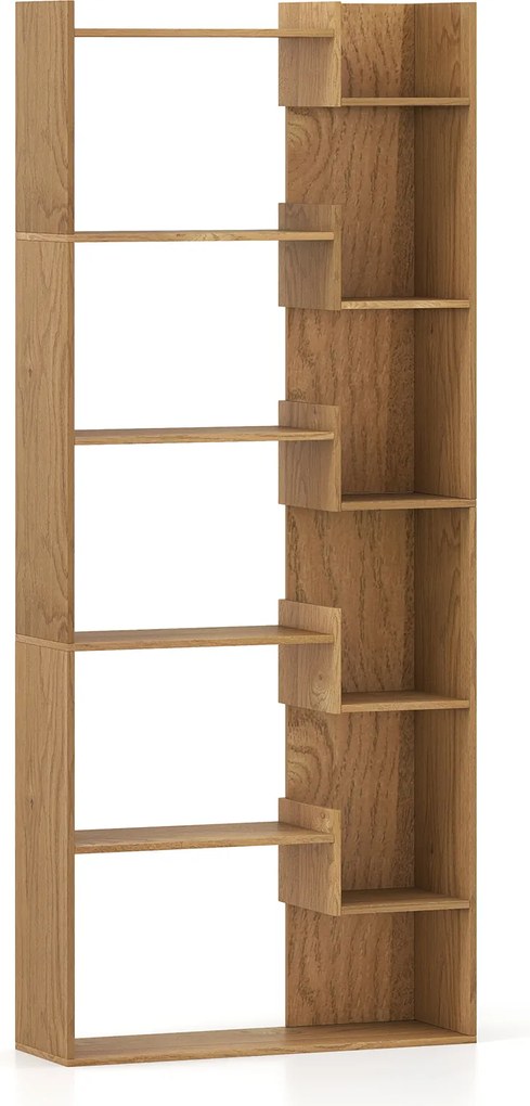 Estante para livros de 6 prateleiras 69 x 22 x 163 cm decorativa para arrumação Natural