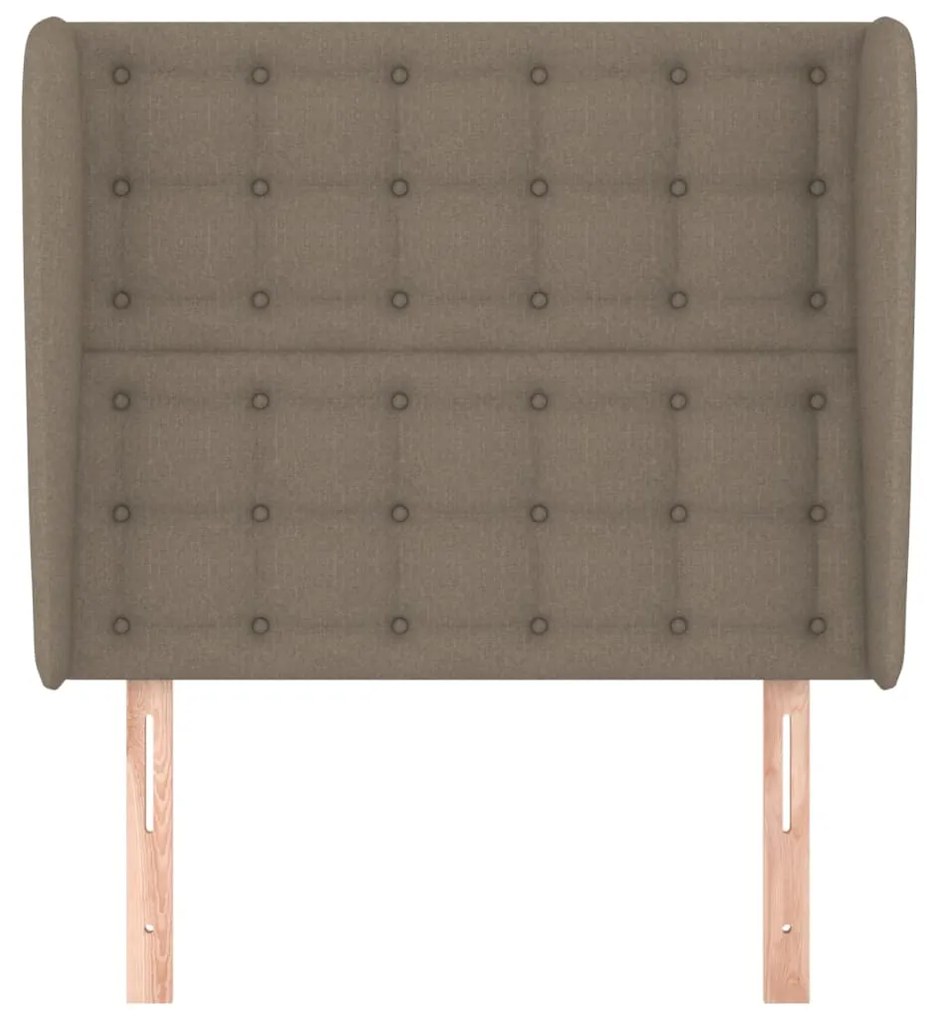 Cabeceira cama c/ abas tecido 93x23x118/128cm cinza-acastanhado