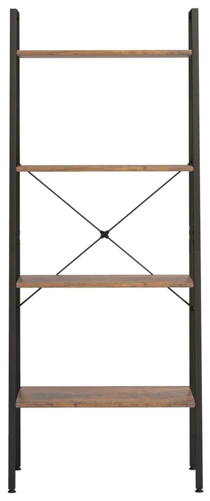 Estante de pé 4 prateleiras 56x35x140 cm castanho-escuro/preto