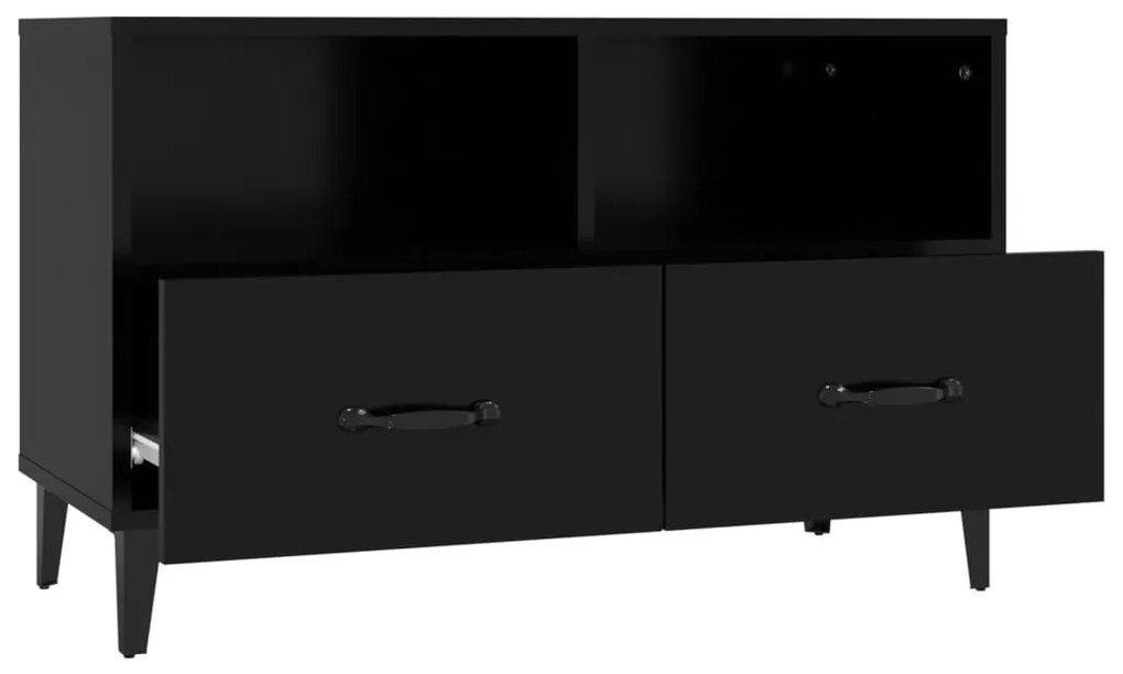 Móvel de TV Calibro com 2 Gavetas e Prateleiras de 80 cm - Preto - Des