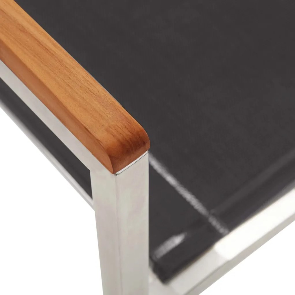 Cadeiras de jardim 4 pcs textilene e aço inoxidável cinzento