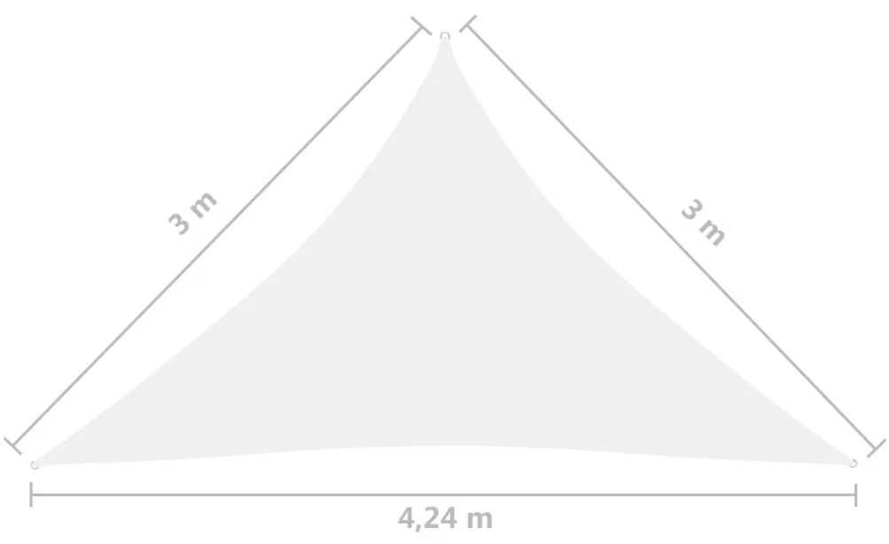 Para-sol estilo vela tecido oxford triangular 3x3x4,24 m branco