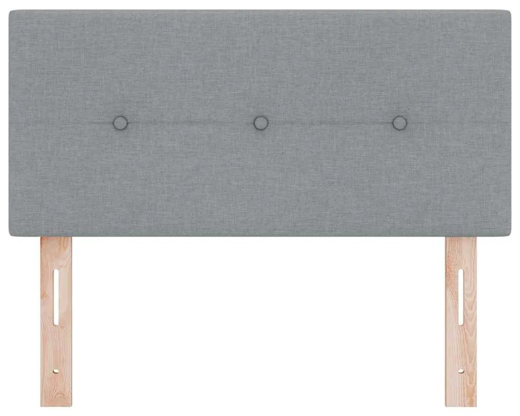 Cabeceira LED cinza claro, estofada, 90 cm