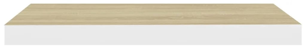 Prateleiras parede 2 pcs 60x23,5x3,8 cm MDF carvalho e branco