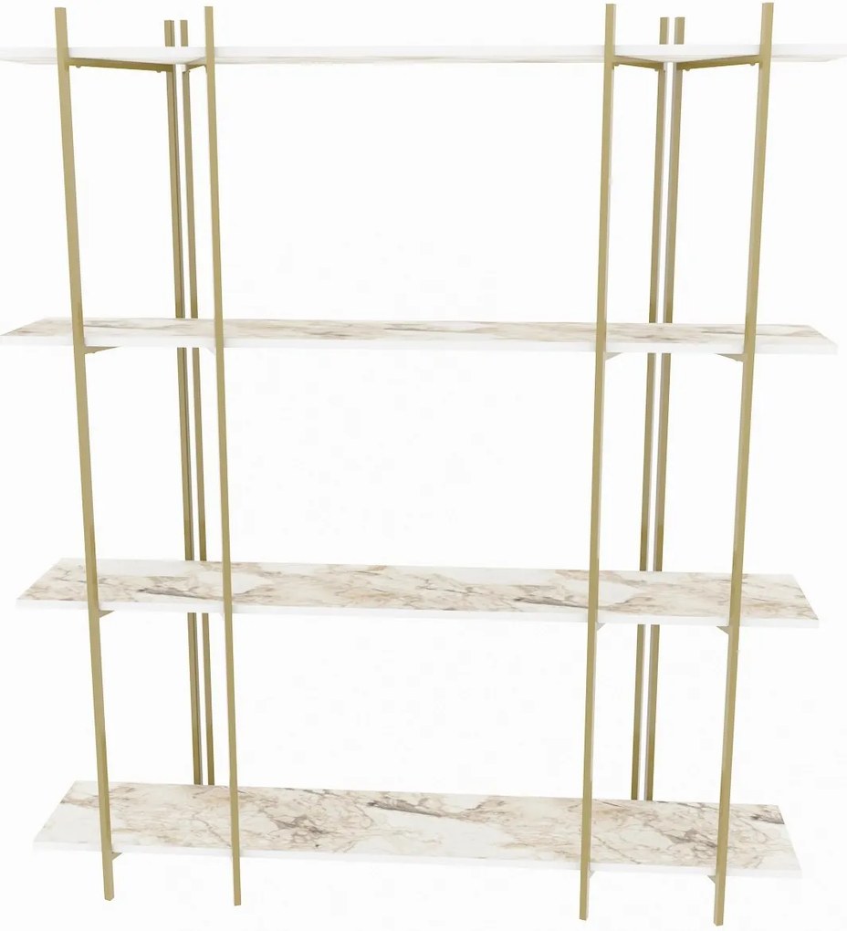 Estante Moss – Branco e Dourado – 160x180x29,6 cm