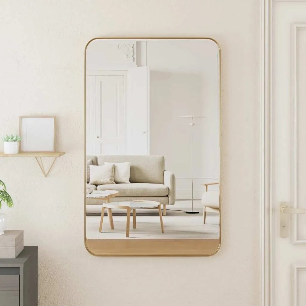 vidaXL Espelho de parede 50x80 cm retangular dourado