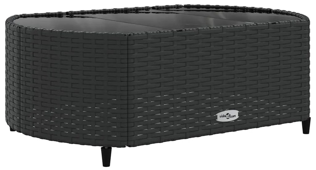 6 pcs conjunto sofás de jardim c/ almofadões vime PE preto