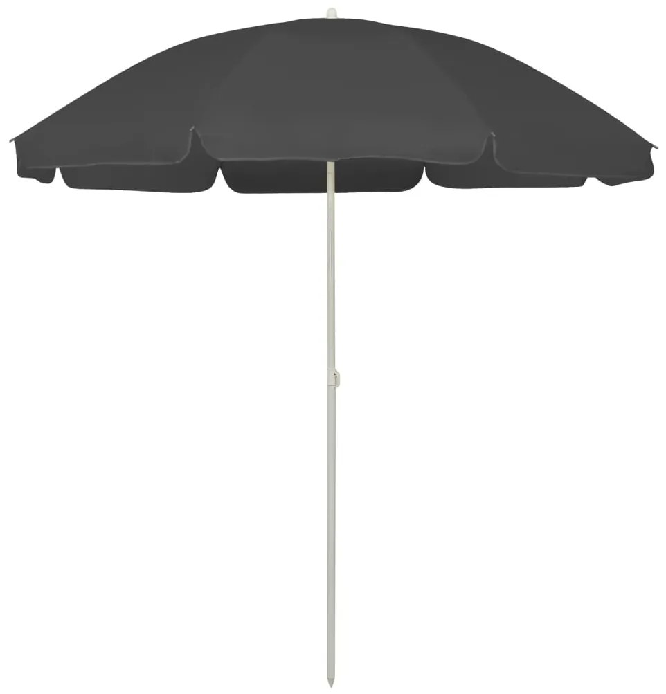 vidaXL Guarda-sol de praia 240 cm antracite