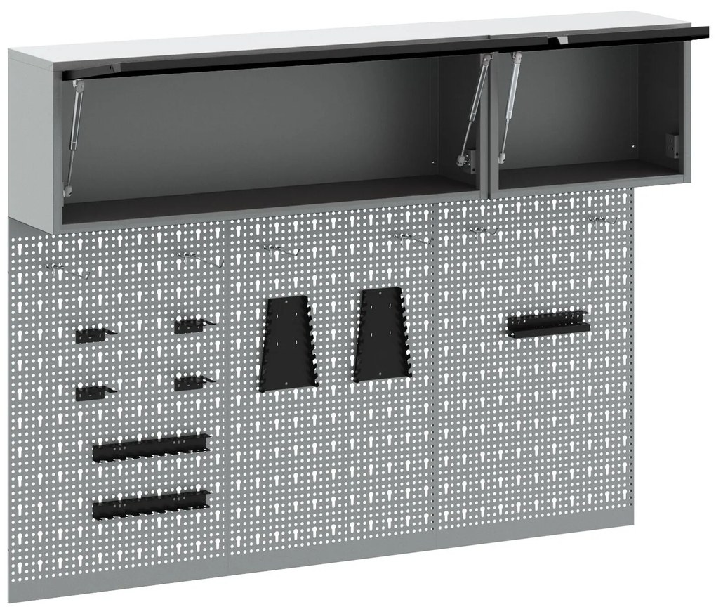 Conjunto de Armário e Painel de Ferramentas vidaXL com 5 Peças Montado