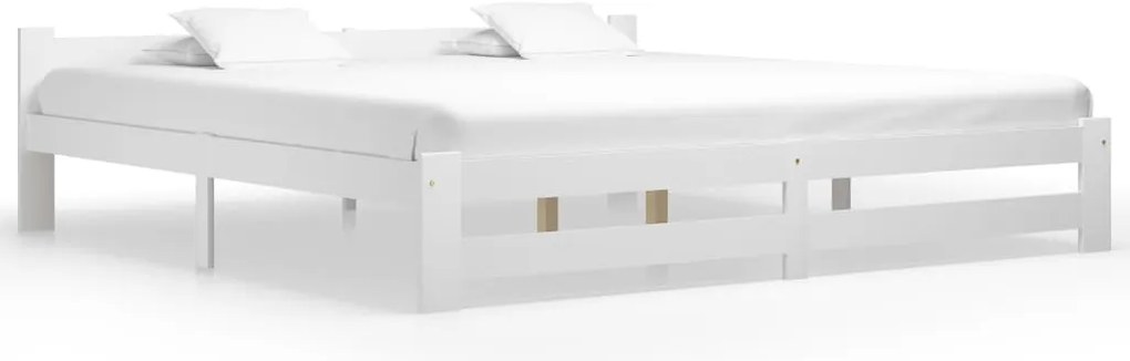 Estrutura de cama 200x200 cm pinho maciço branco