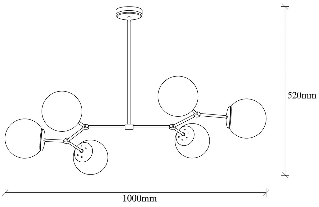 Chandelier Damar – Preto e Branco – 100 x 58 cm