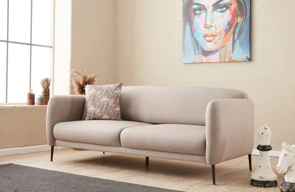 Sofá-Cama de 3 Lugares Venus – Creme – 210 cm x 80 cm x 95 cm