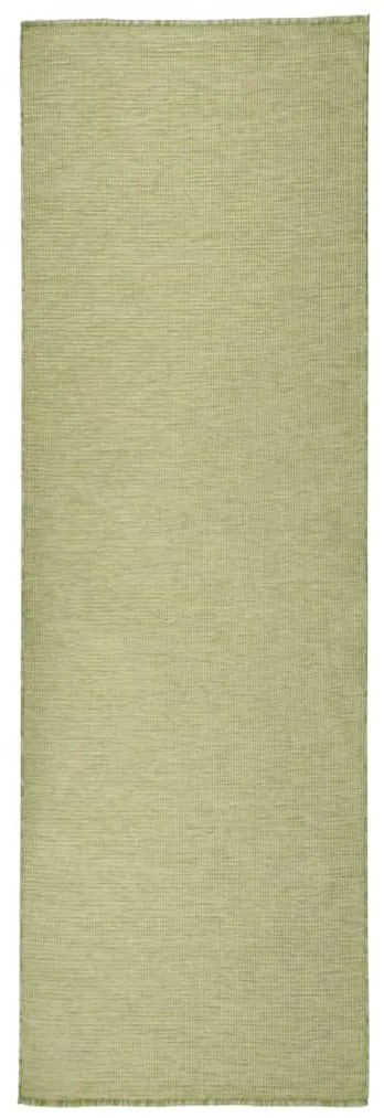 vidaXL Tapete de tecido plano para exterior 80x250 cm verde