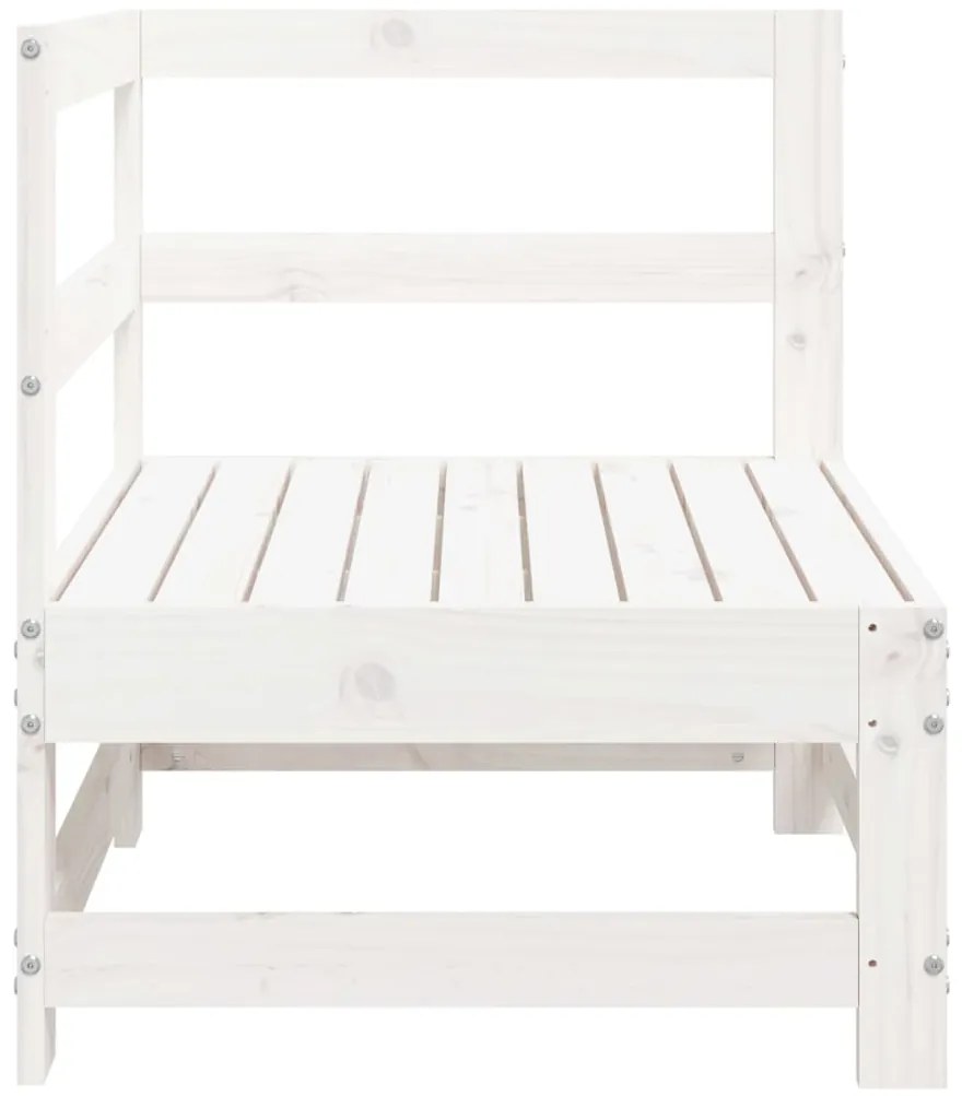 Sofá de canto para jardim madeira de pinho maciça branco