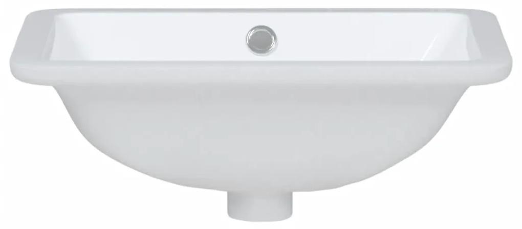 Lavatório casa de banho retangular 41,5x26x18,5 cerâmica branco