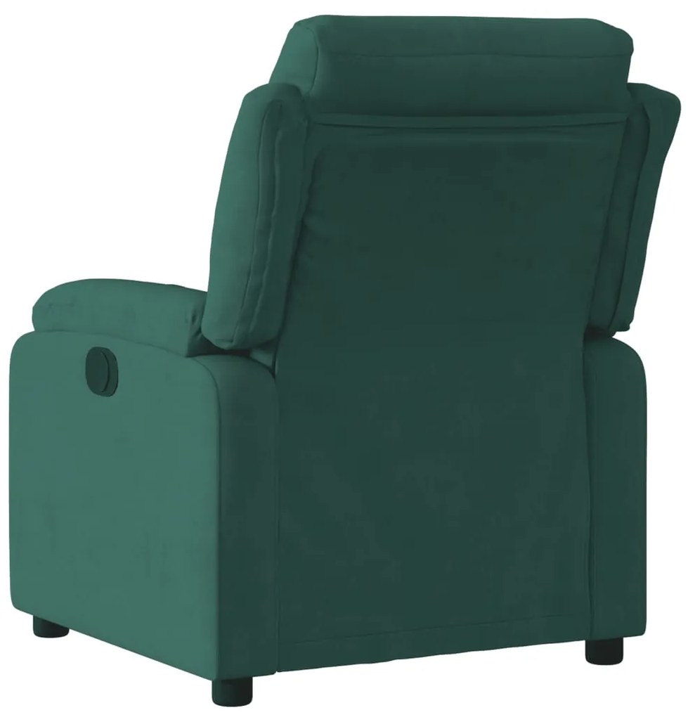 Poltrona reclinável veludo verde-escuro