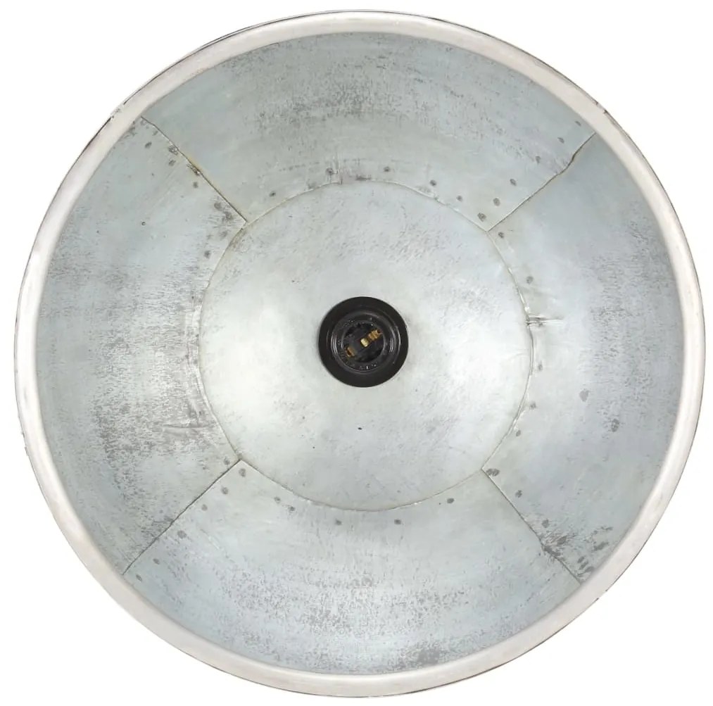 Candeeiro suspenso industrial redondo 25 W 30 cm E27 prateado