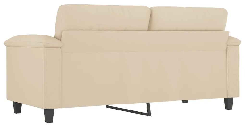 Sofá de 2 lugares 140 cm tecido de microfibra cor creme