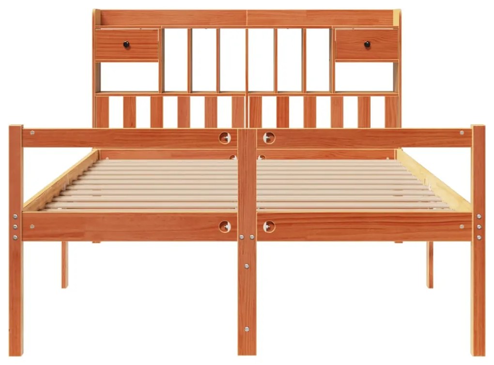 Cama com estante sem colchão 150x200 cm pinho maciço