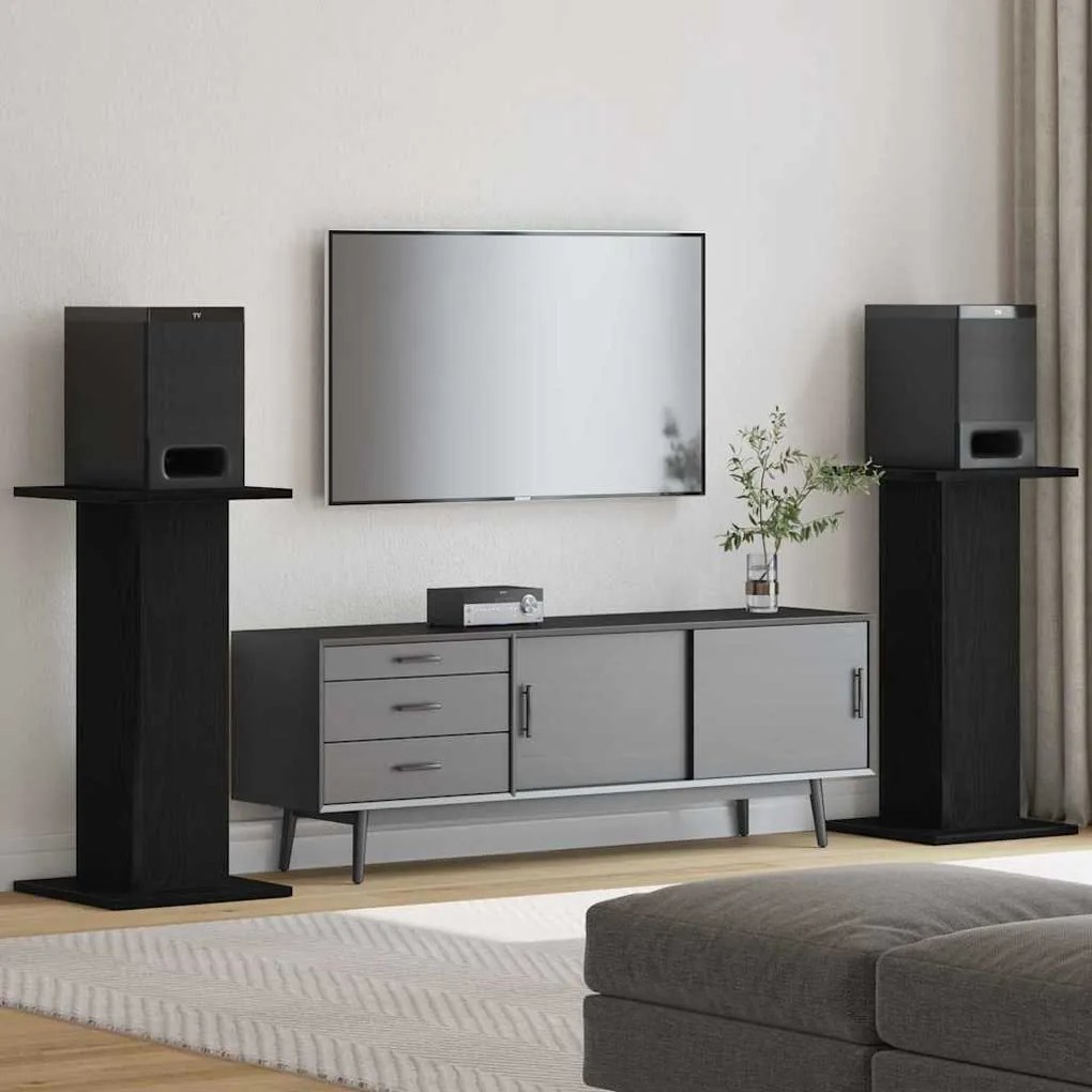 vidaXL Suportes para Caixas de Som 2 pcs Carvalho Preto