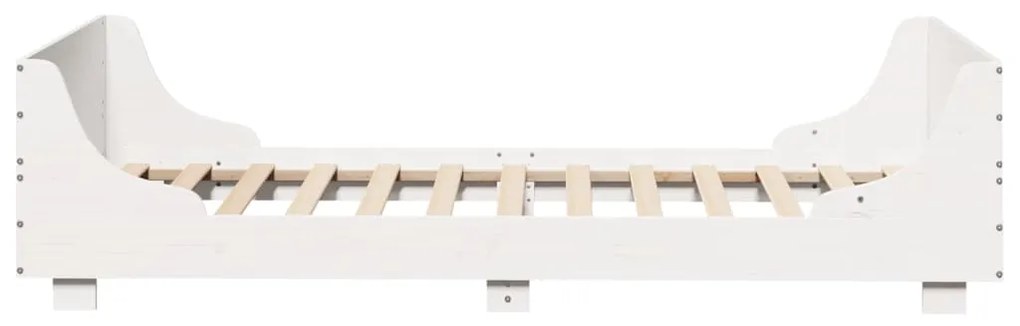 Cama sem colchão 100x200 cm madeira de pinho maciça branco