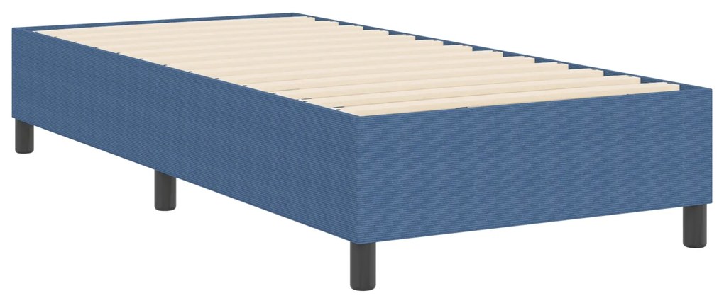 Cama Box VidaXL Azul Solteiro em Tecido de Corduroy