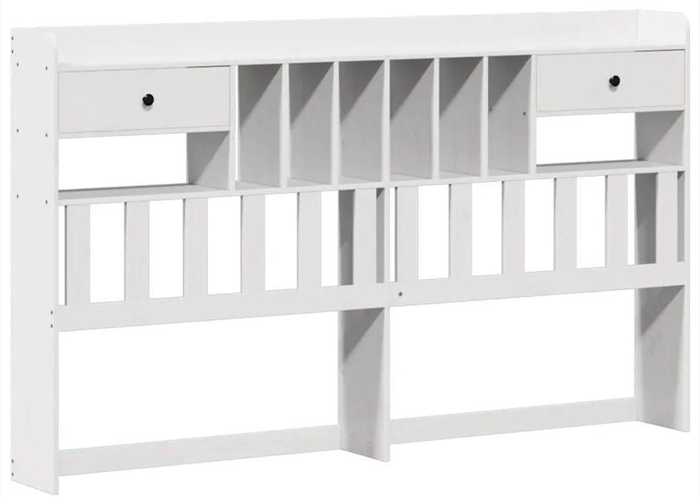 Cama sem colchão 200x200 cm madeira de pinho maciça branco