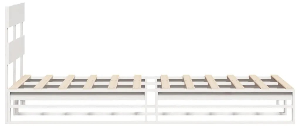 Cama sem colchão 90x200 cm madeira de pinho maciça branco