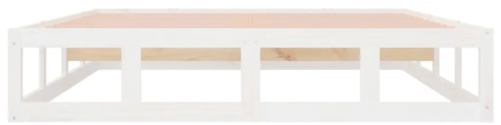 Estrutura de cama 160x200 cm madeira maciça branco