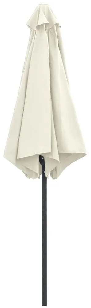 Guarda-sol de jardim c/ poste alumínio 270x246 cm branco areia
