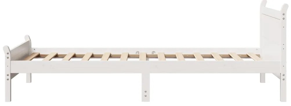 Cama sem colchão 75x190 cm madeira de pinho maciça branco