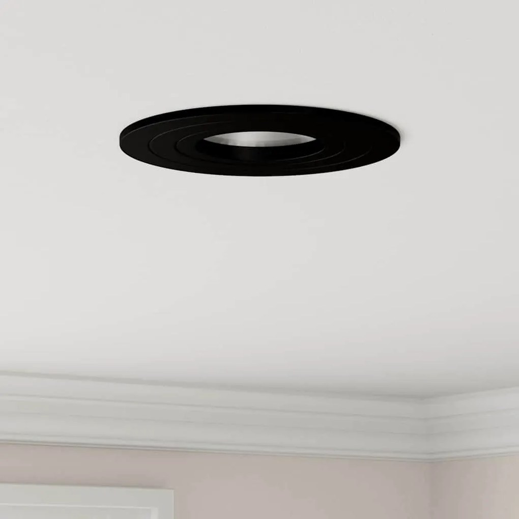 vidaXL Focos Embutidos 6 pcs Redondo GU10 Preto Ø91 mm