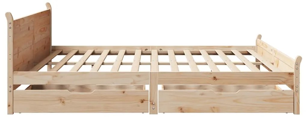 Cama sem colchão 200x200 cm madeira de pinho maciça