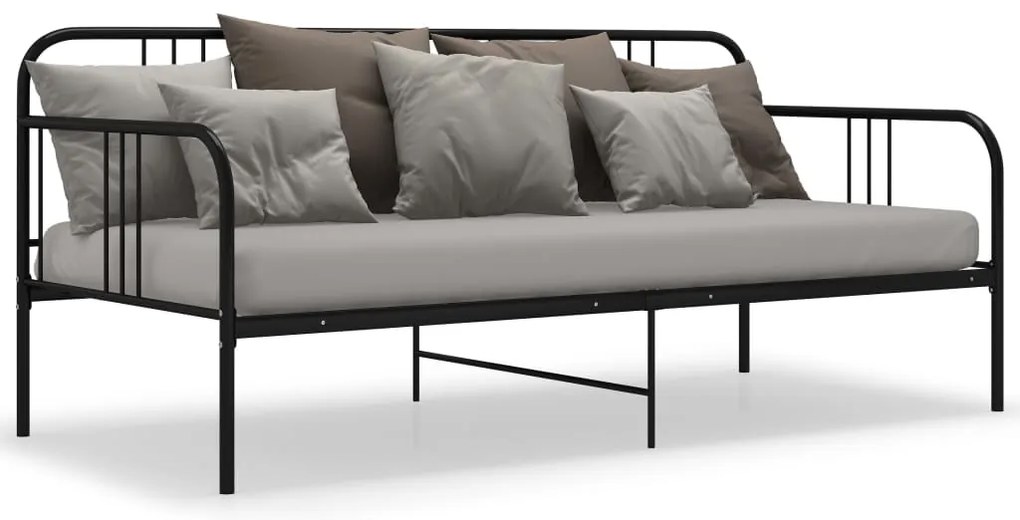 Sofá-cama 90x200 cm metal preto