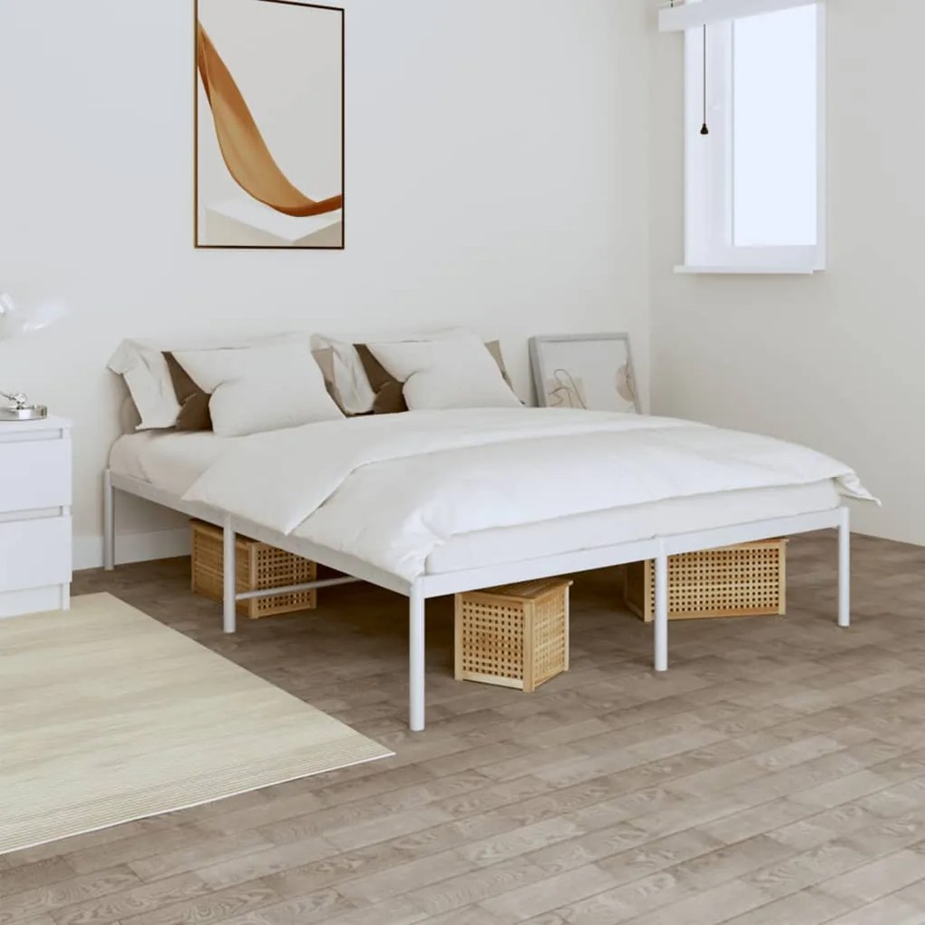 Estrutura de cama 160x200 cm metal branco