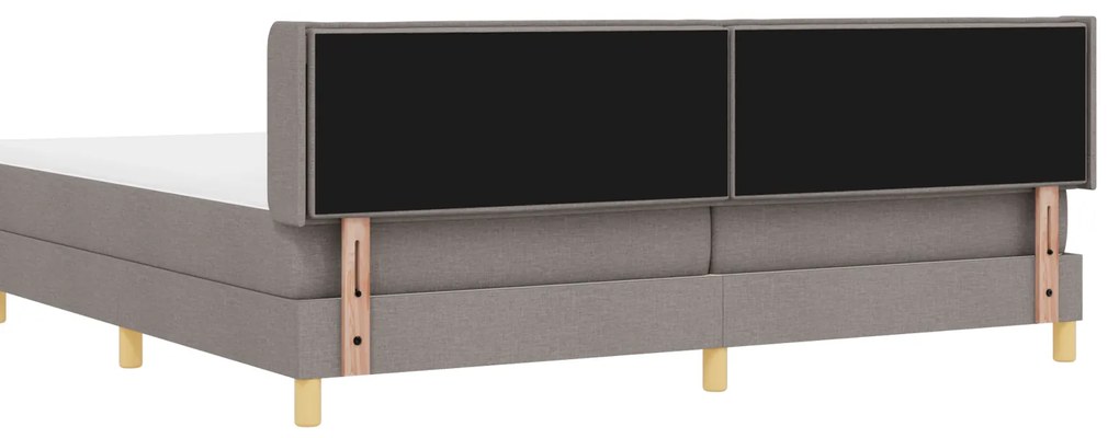 Cama Box Spring vidaXL com Colchão Taupe 200x200 cm Tecido