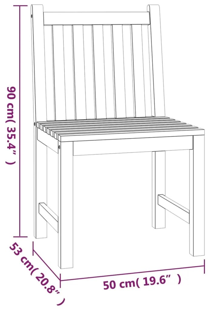 3 pcs conjunto de jantar para jardim madeira de teca maciça