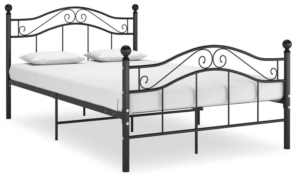 vidaXL Estrutura de cama 120x200 cm metal preto