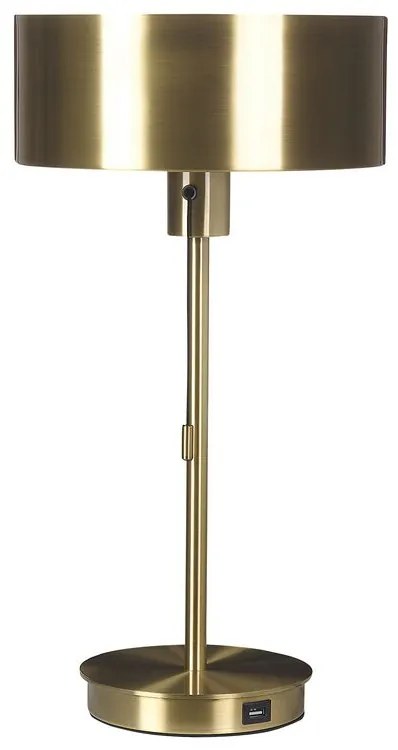 Candeeiro de mesa em metal dourado com entrada USB 47 cm ARIPO Beliani