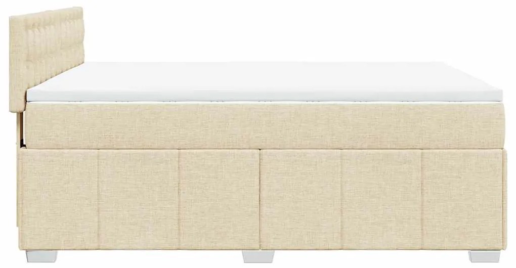 Cama com molas/colchão 140x190 cm tecido cor creme