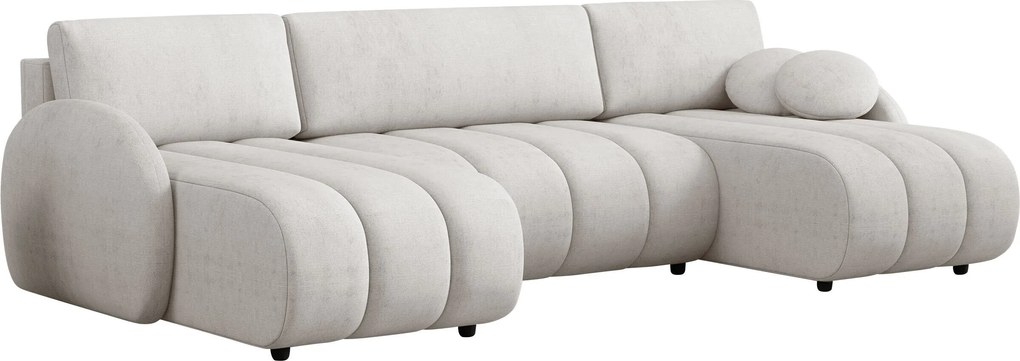 Sofá de canto Columbus 248, Cama com arrumação, 318x160x88cm, 181 kg, Pernas: Plástico