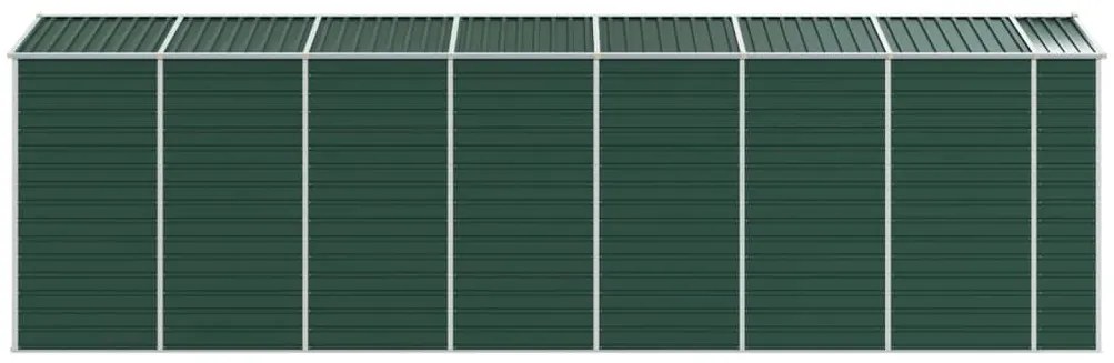 Abrigo de jardim 191x640x198 cm aço galvanizado verde