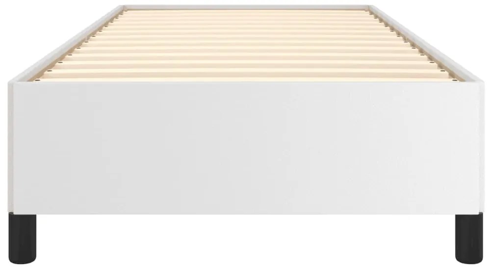 Estrutura de cama 90x190 cm couro artificial branco