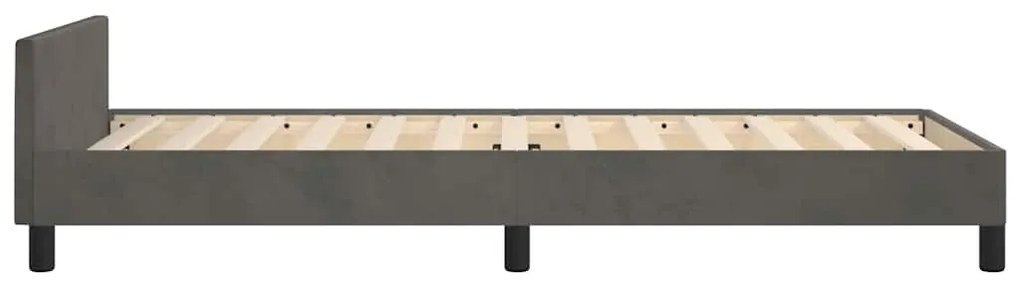 Estrutura de cama sem colchão 80x200 cm veludo cinzento-escuro