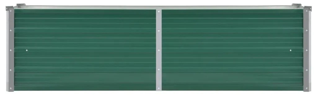 Canteiro elevado de jardim aço galvanizado 160x40x45 cm verde