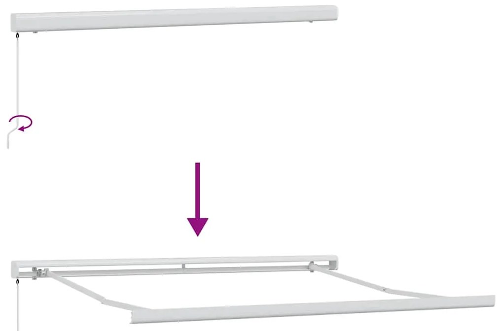Toldo retrátil 3x2,5 m tecido e alumínio antracite e branco