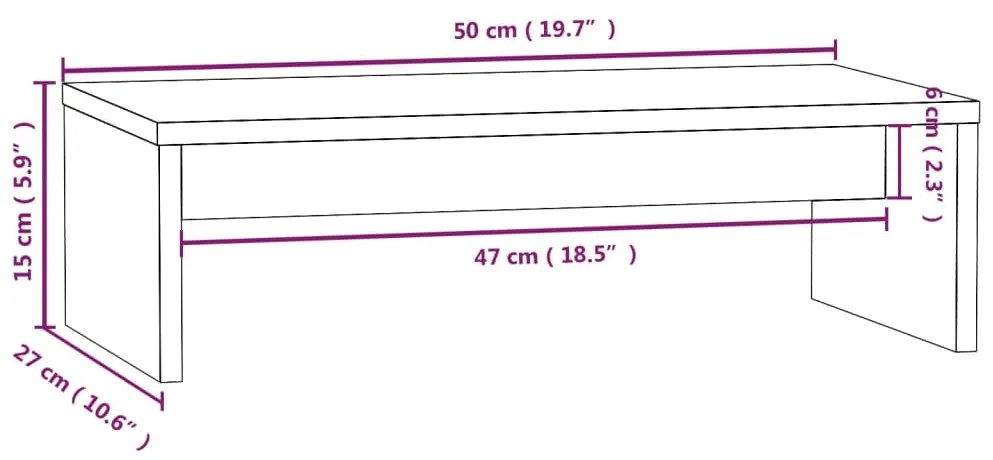 Suporte para Monitor Point de 50 cm em Madeira de Pinho - Branco