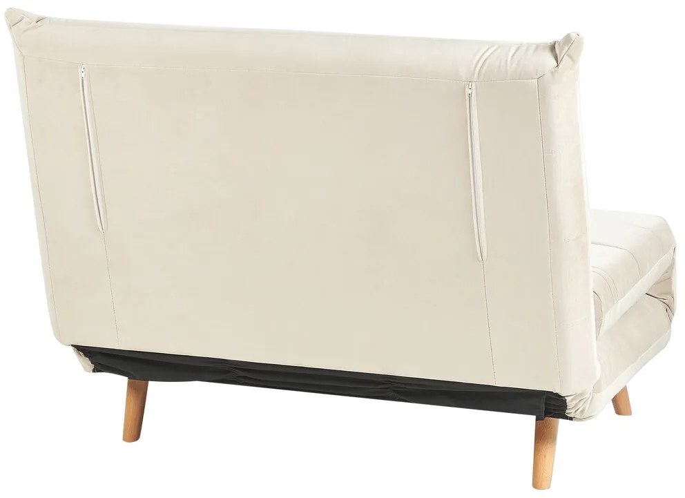 Sofá-cama em veludo creme SETTEN Beliani